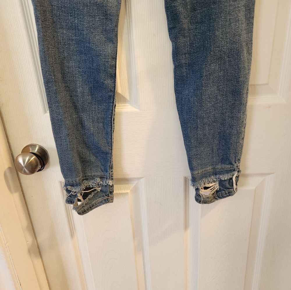 SP Black Label Womens Blue High Rise Distressed Raw Hem Jeans Sz 31 - Picture 3 of 8